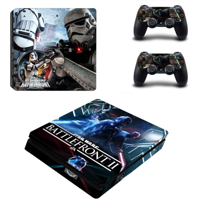 Star Wars Battlefront II decal skin for PS4 Slim Console and two controllers