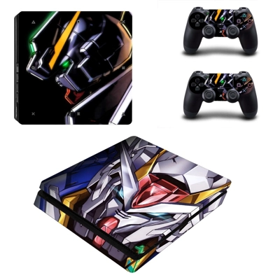 Gundam decal skin for PS4 Slim Console and two controllers