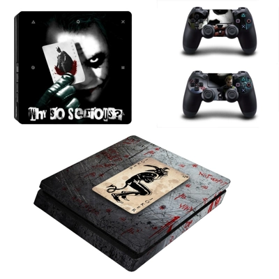 Batman The Dark Knight decal skin for PS4 Slim Console and two controllers