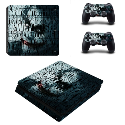 Batman Joker Typography decal skin for PS4 Slim Console and two controllers