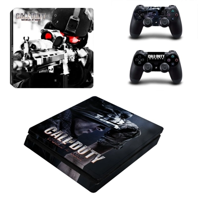 Call of Duty World at War decal skin for PS4 Slim Console and two controllers