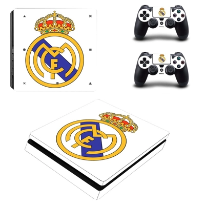 Real Madrid CF decal skin for PS4 Slim Console and two controllers