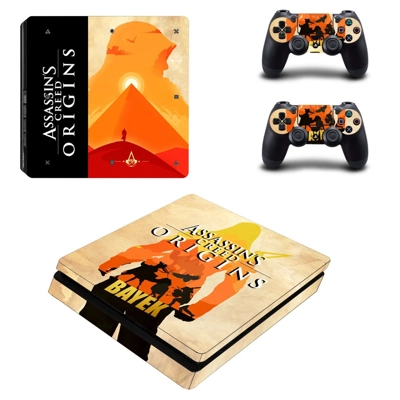 Assassin's Creed Origins decal skin for PS4 Slim Console and two controllers