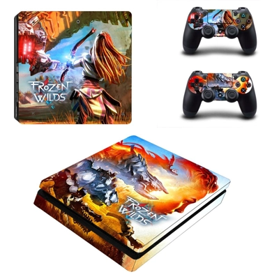 Horizon Zero Dawn The Frozen Wilds decal skin for PS4 Slim Console and two controllers