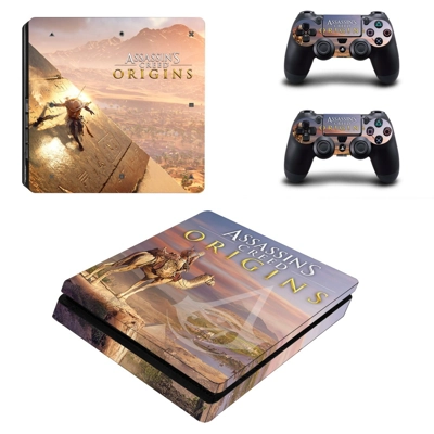 Assassin's Creed Origins decal skin for PS4 Slim Console and two controllers