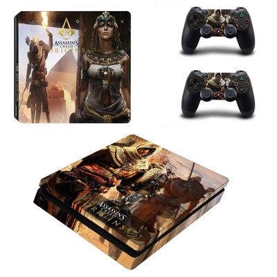 Assassin's Creed Origins decal skin for PS4 Slim Console and two controllers