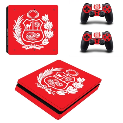 Coat of arms of Peru decal skin for PS4 Slim Console and two controllers