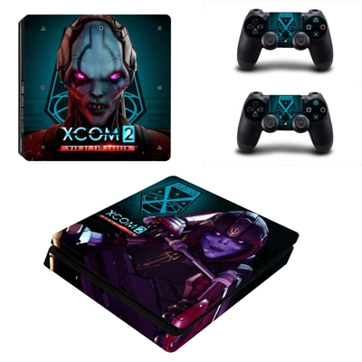 XCOM 2 War of The Chosen decal skin for PS4 Slim Console and two controllers