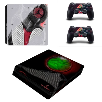 Air Jordan decal skin for PS4 Slim Console and two controllers