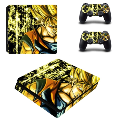 Dragon Ball Z decal skin for PS4 Slim Console and two controllers