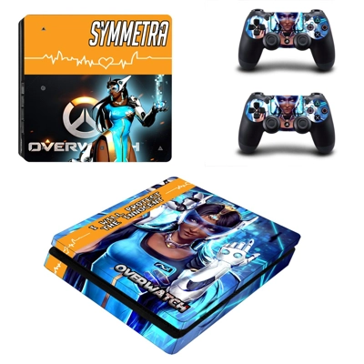 Overwatch decal skin for PS4 Slim Console and two controllers