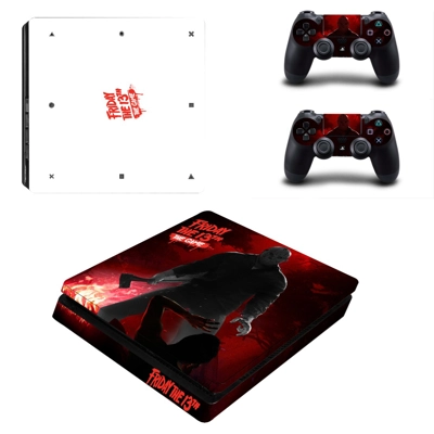 Friday the 13th decal skin for PS4 Slim Console and two controllers