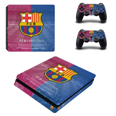FC Barcelona decal skin for PS4 Slim Console and two controllers