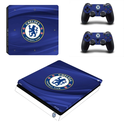 Chelsea FC decal skin for PS4 Slim Console and two controllers