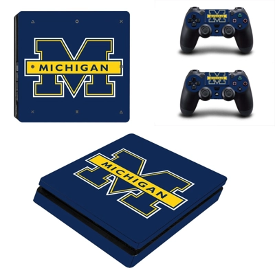 Michigan wolverines decal skin for PS4 Slim Console and tw..
