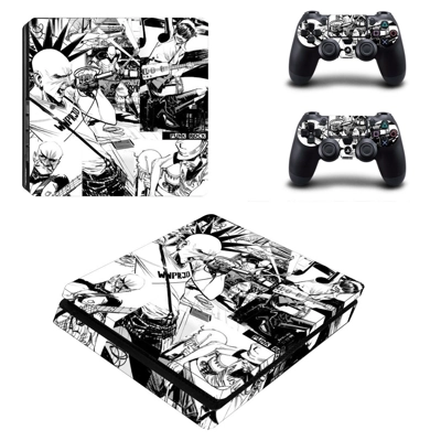 Punk Rock decal skin for PS4 Slim Console and two controllers
