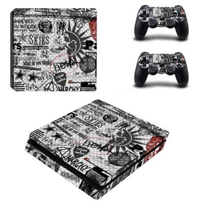 Punk Rock decal skin for PS4 Slim Console and two controllers
