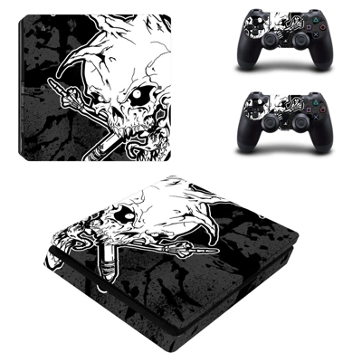Devil skulls decal skin for PS4 Slim Console and two contr..