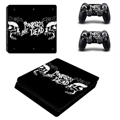 Punks not dead decal skin for PS4 Slim Console and two controllers