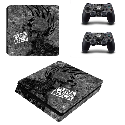 Punk rock decal skin for PS4 Slim Console and two controllers