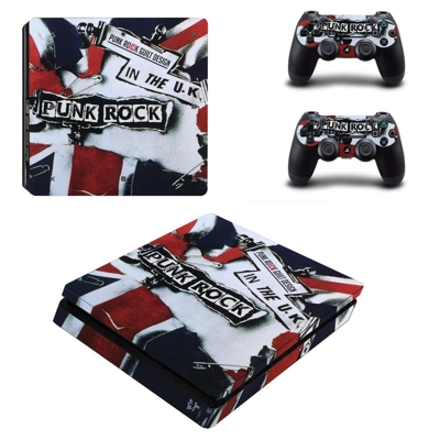 Punk rock decal skin for PS4 Slim Console and two controllers