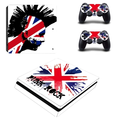 Punk rock decal skin for PS4 Slim Console and two controllers