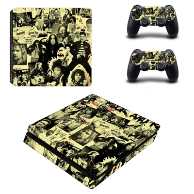 Old school rock and roll decal skin for PS4 Slim Console a..