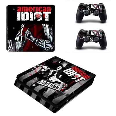 American Idiot decal skin for PS4 Slim Console and two con..
