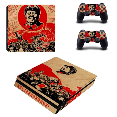 Chinese Revolution decal skin for PS4 Slim Console and two.. Chinese Revolution decal skin for PS4 Slim Console and two..