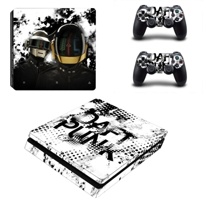Daft Punk decal skin for PS4 Slim Console and two controll.. Daft Punk decal skin for PS4 Slim Console and two controll..