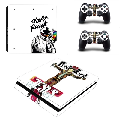 Daft Punk decal skin for PS4 Slim Console and two controll.. Daft Punk decal skin for PS4 Slim Console and two controll..
