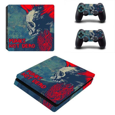 Punks not dead decal skin for PS4 Slim Console and two controllers