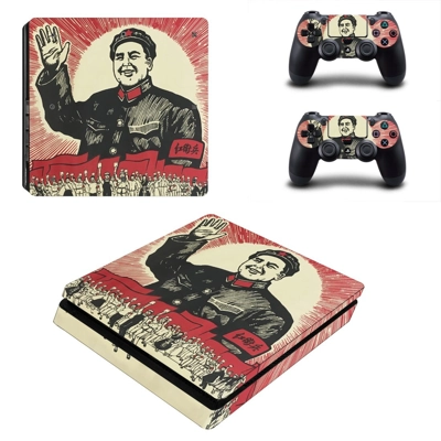 Chinese Revolution decal skin for PS4 Slim Console and two.. Chinese Revolution decal skin for PS4 Slim Console and two..