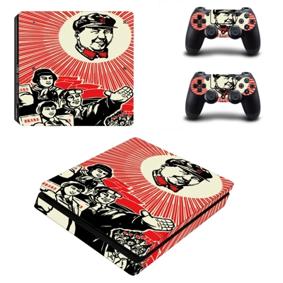 Chinese Revolution decal skin for PS4 Slim Console and two.. Chinese Revolution decal skin for PS4 Slim Console and two..