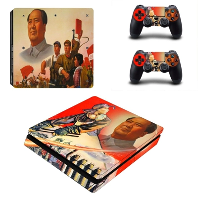 Chinese Revolution decal skin for PS4 Slim Console and two.. Chinese Revolution decal skin for PS4 Slim Console and two..