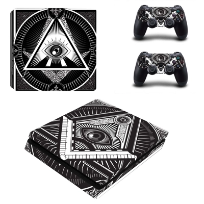 Novus Ordo Seclorum decal skin for PS4 Slim Console and two controllers