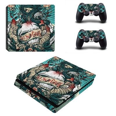 Set Your Goals decal skin for PS4 Slim Console and two con.. Set Your Goals decal skin for PS4 Slim Console and two con..
