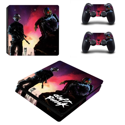 Daft Punk decal skin for PS4 Slim Console and two controll.. Daft Punk decal skin for PS4 Slim Console and two controll..
