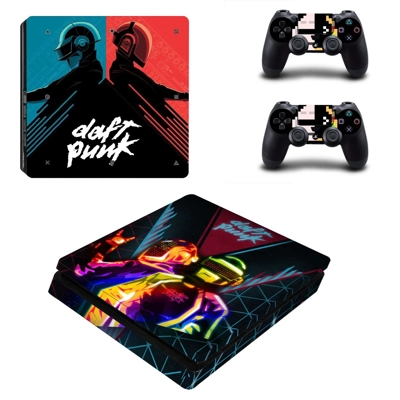Daft Punk decal skin for PS4 Slim Console and two controll.. Daft Punk decal skin for PS4 Slim Console and two controll..