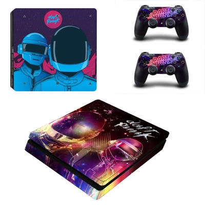 Daft Punk decal skin for PS4 Slim Console and two controll.. Daft Punk decal skin for PS4 Slim Console and two controll..