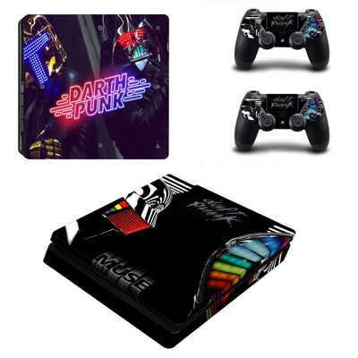 Darth Punk decal skin for PS4 Slim Console and two control.. Darth Punk decal skin for PS4 Slim Console and two control..