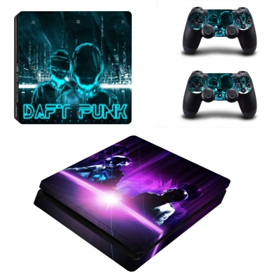 Daft Punk decal skin for PS4 Slim Console and two controllers