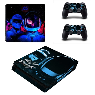 Daft Punk decal skin for PS4 Slim Console and two controll.. Daft Punk decal skin for PS4 Slim Console and two controll..