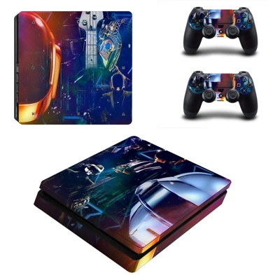 Daft Punk decal skin for PS4 Slim Console and two controll.. Daft Punk decal skin for PS4 Slim Console and two controll..