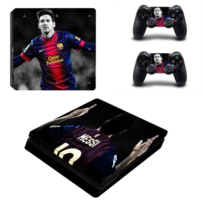 Messi Barcelona decal skin for PS4 Slim Console and two co.. Messi Barcelona decal skin for PS4 Slim Console and two co..