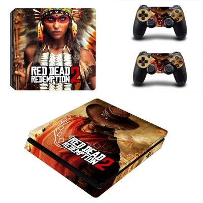 Red Dead Redemption 2 decal skin for PS4 Slim Console and .. Red Dead Redemption 2 decal skin for PS4 Slim Console and ..
