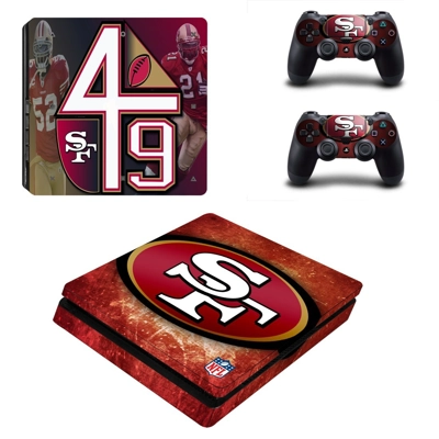 San Fransisco 49ers decal skin for PS4 Slim Console and two controllers