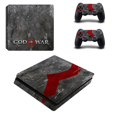 God of war decal skin for PS4 Slim Console and two control.. God of war decal skin for PS4 Slim Console and two control..