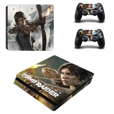 Rise of the Tomb Raider decal skin for PS4 Slim Console and two controllers