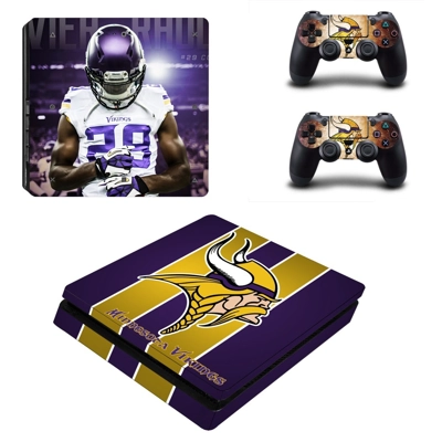 Minnesota Vikings decal skin for PS4 Slim Console and two .. Minnesota Vikings decal skin for PS4 Slim Console and two ..